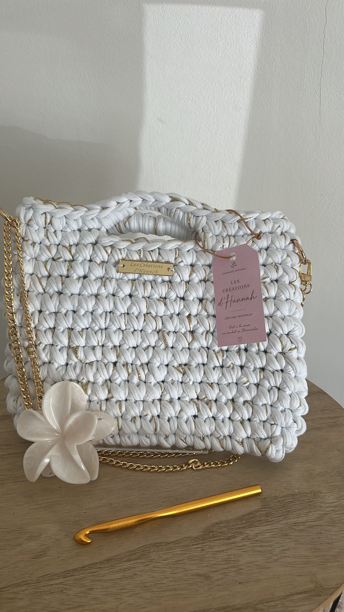Sac Naoma (grand) blanc et doré